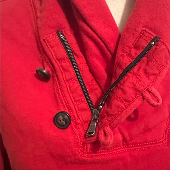 Red Polo Ralph Lauren Button-Up Zip High Neck Turtleneck Pullover Sweater - Picture 4 of 8